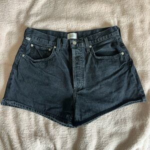 Citizens Of Humanity Black Jean Shorts High-Waisted Marlow Vintage